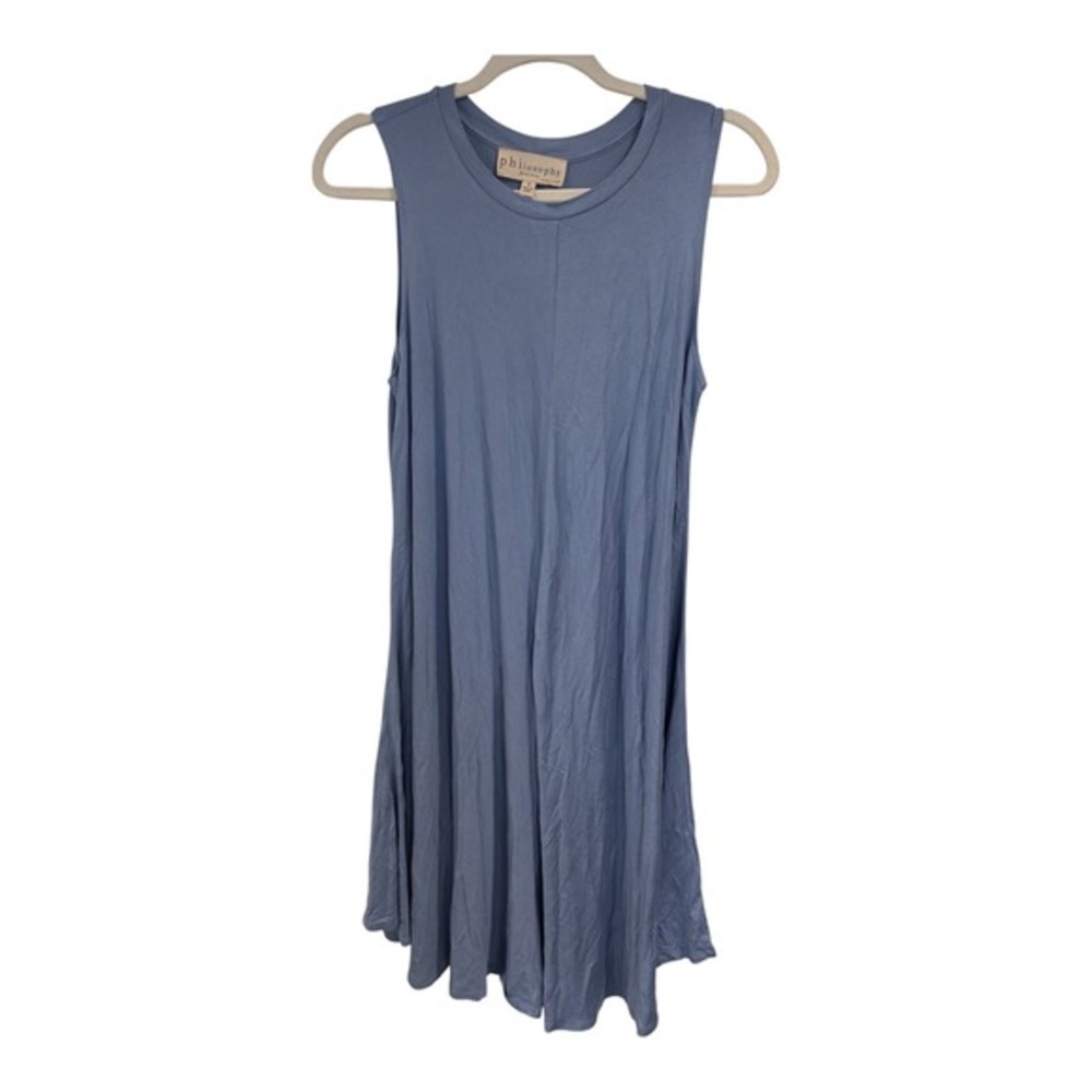 Philosophy Dresses Bella Blue Sleeveless Swing Trapeze Knit Dress Small 9732080